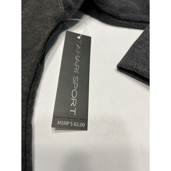 NWT Tahari Sport Charcoal Gray Sweatshirt with Thumb Holes ~ MSRP $82 - Picture 7 of 16